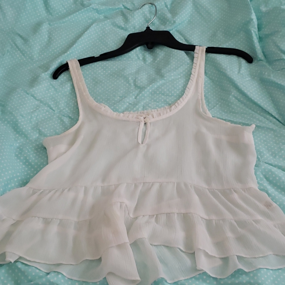 Juniors creme tank top A&F